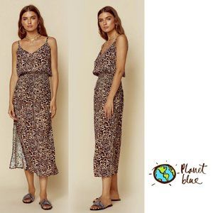 Blue Life Sunset Slip Reverse Leopard Maxi Dress